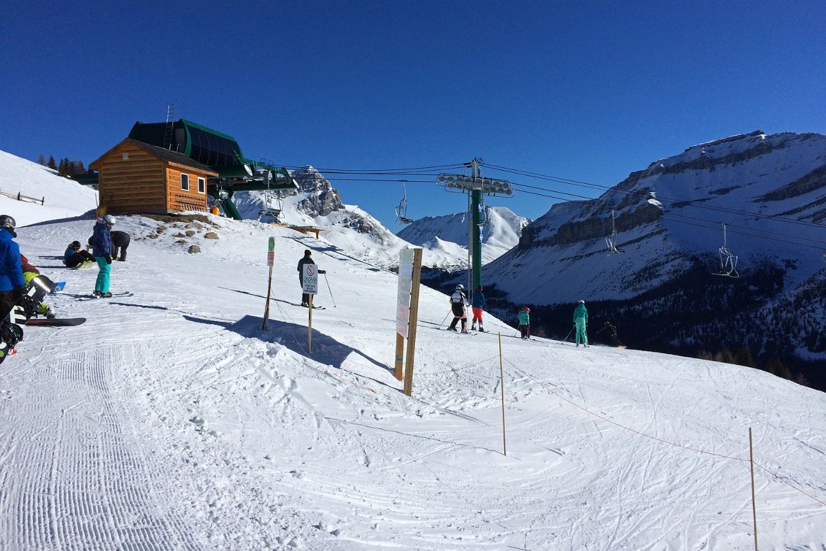 34A Lake Louise Back Bowl With Top of Ptarmigan Chairlift, Fossil Mountain, Redoubt Mountain From The Grizzly Gondola At Lake Louise Ski Area